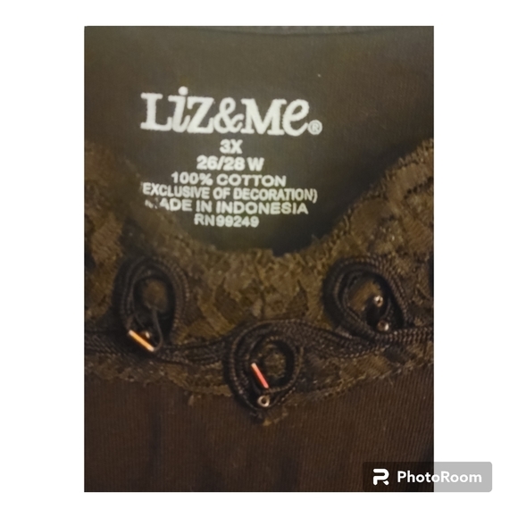 Liz & Me Embellished Brown 3/4 Sleeve  Shirt 3x - Picture 3 of 6